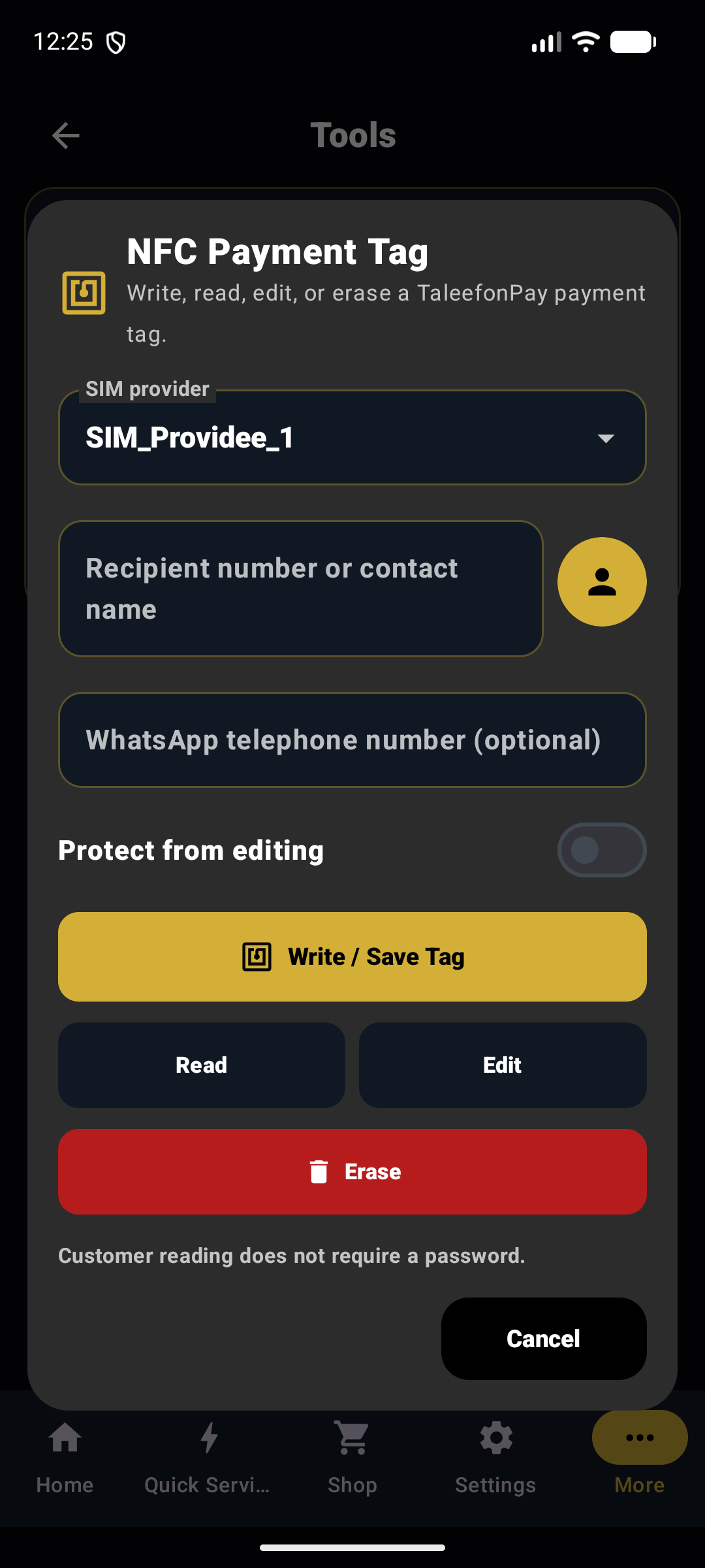 NFC Management Interface